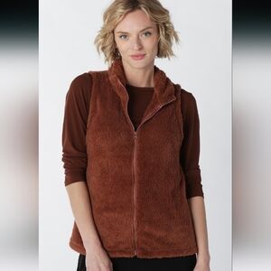🦄Kim Rogers Women's Rust Fleece Vest Size S